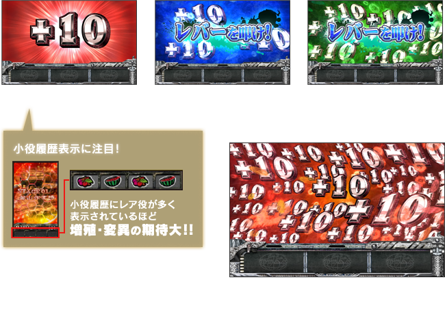 上乗せゲーム数をGET レバーONで分裂！！ さらに分裂して増殖！！　MAX27分裂